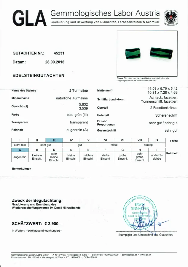 TUR-01+02 Turmalin blau-grün emer.cut 9,37ct_GLA