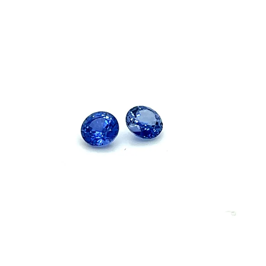 SA-B28_PAIR Saphir blau 1,29ct rd TE SriLanka — Aufnahme 1