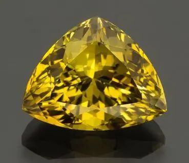 Chrysoberyll trillion cut 13,74ct greenish-yellow Sri Lanka — Aufnahme 1