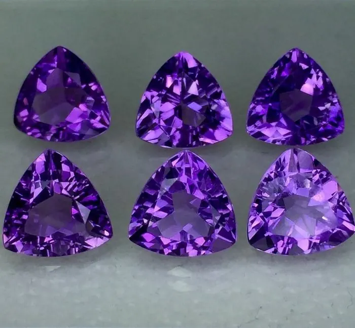 Amethyst Lot (6 Stk.) trillion facettiert  17,68ct violett Brasilien