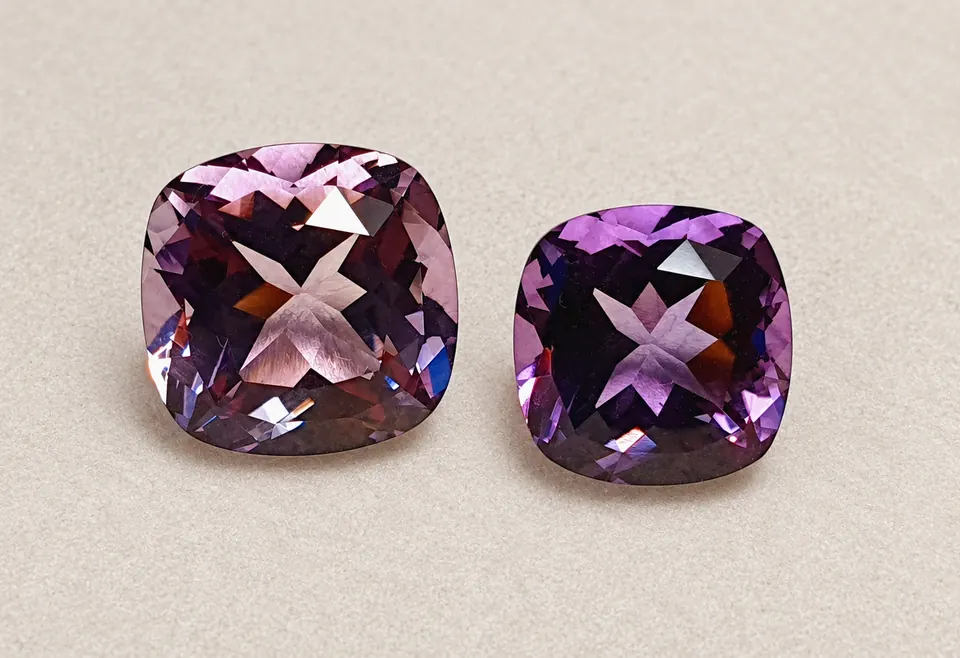 Amethyst Set (2 Stk.) cushion cut 5,47t purple