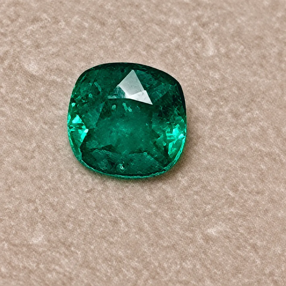 Smaragd cushion fac. 0,49ct green