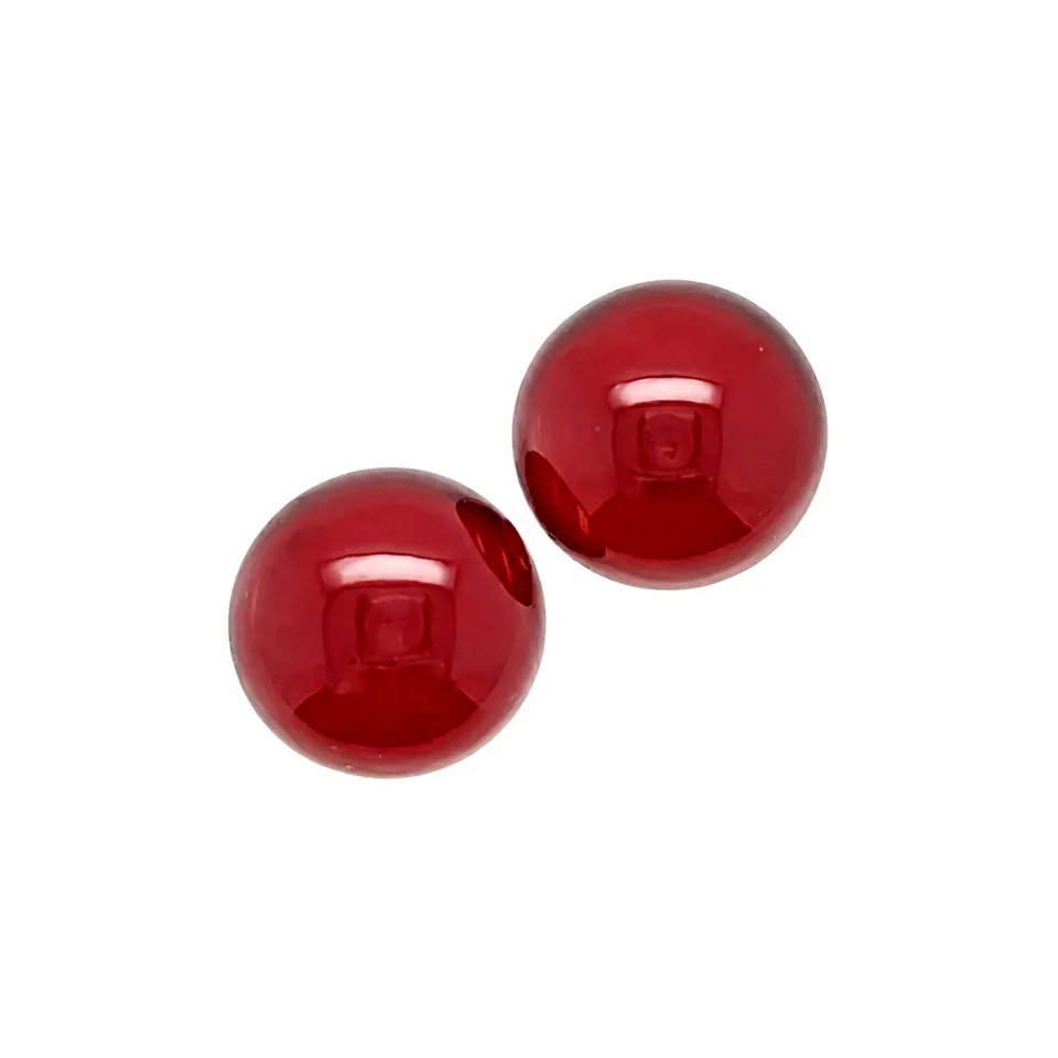 Hessonit-Granat Pärchen rund Cabochon 13,24ct rot