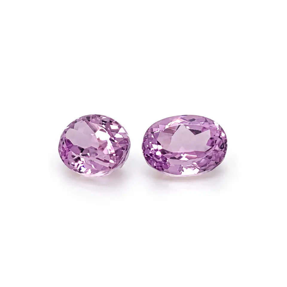 Kunzit Pärchen oval facettiert 3,36ct pink
