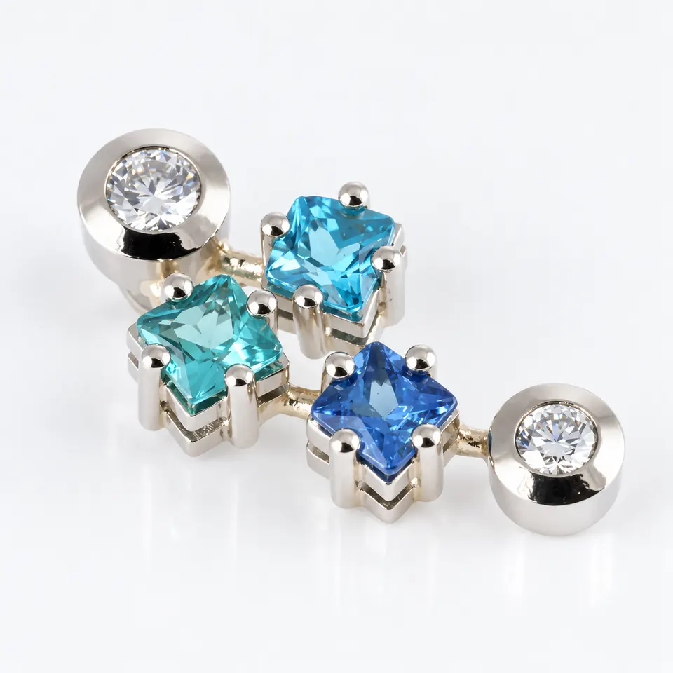Anhänger WG mit 0,50ct Paraiba-Turmalinen Brazil und 0,11ct Brillanten