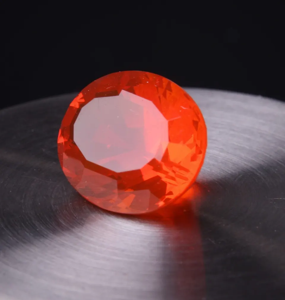 Mexikanische Feueropale, Pärchen pear (4,01ct) + oval (4,72ct) orange