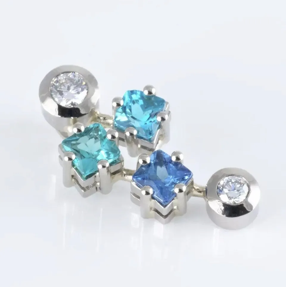 Anhänger 18kt Weissgold mit Paraiba-Turmalinen und Brillanten — Aufnahme 2